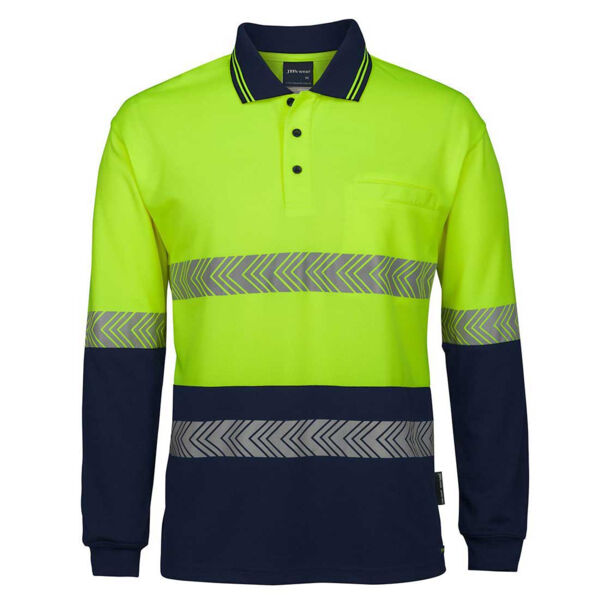 JB's Hi Vis Longsleeve Segmented Tape Polo Thumbnail